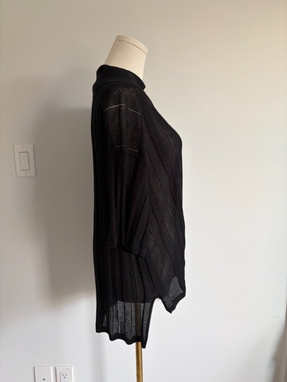 Acne Studios Black Bennati Sheer Polo - Picture 7 of 9